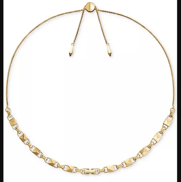 Michael Kors Necklace Mercer Link Slider 14k Rose Gold Plate Sterling Silver NWT